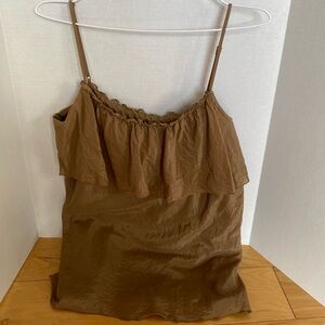 GAP Brown Silk & Cotton Shimmer Chemise Soft Y2K, Coquette Girl Milkmaid Fairy M